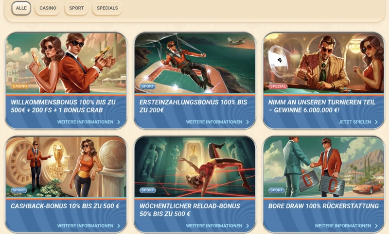 Vegasino Bonuses