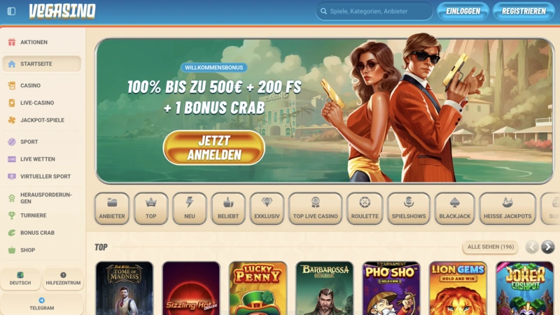 Vegasino Homepage